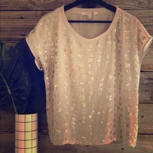 Forever 21 Cream Sequence Blouse